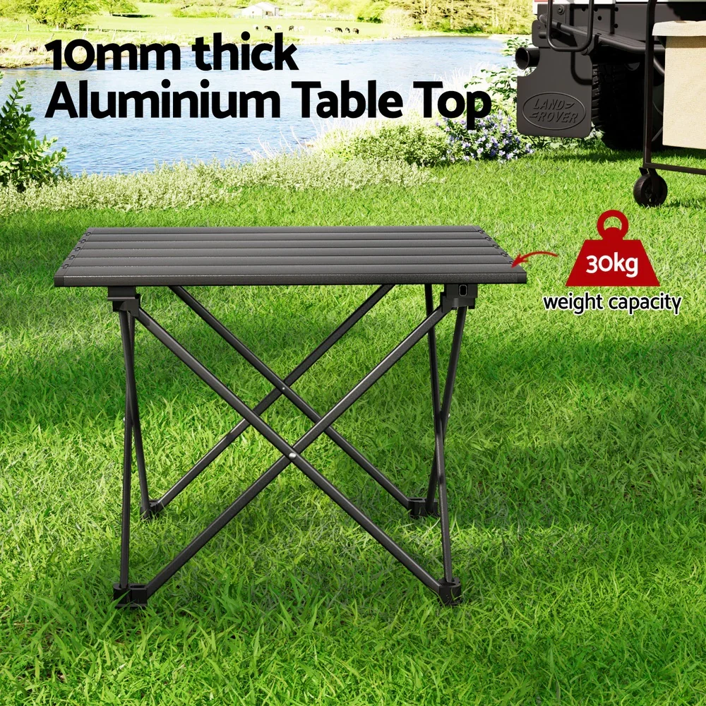 Folding Camping Table 40CM Roll Up Outdoor Picnic BBQ Aluminium Desk - Image 4