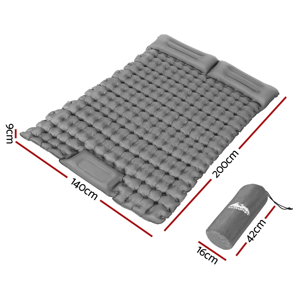 Self Inflating Mattress Camping Sleeping Mat Air Bed Double Pillow Bag - Image 2