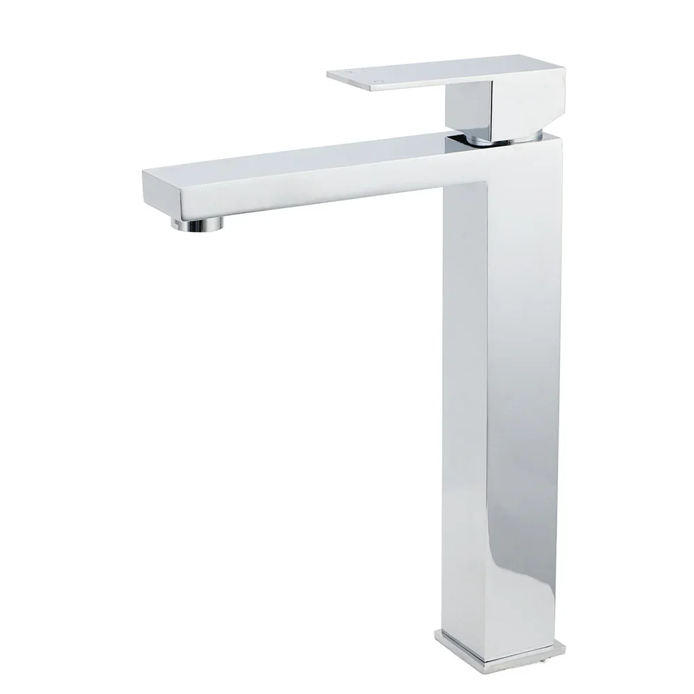 WELS 6L/m Square 310mm Tall Basin Vessel Mixer Faucet Tap Kitchen Laundry Chrome