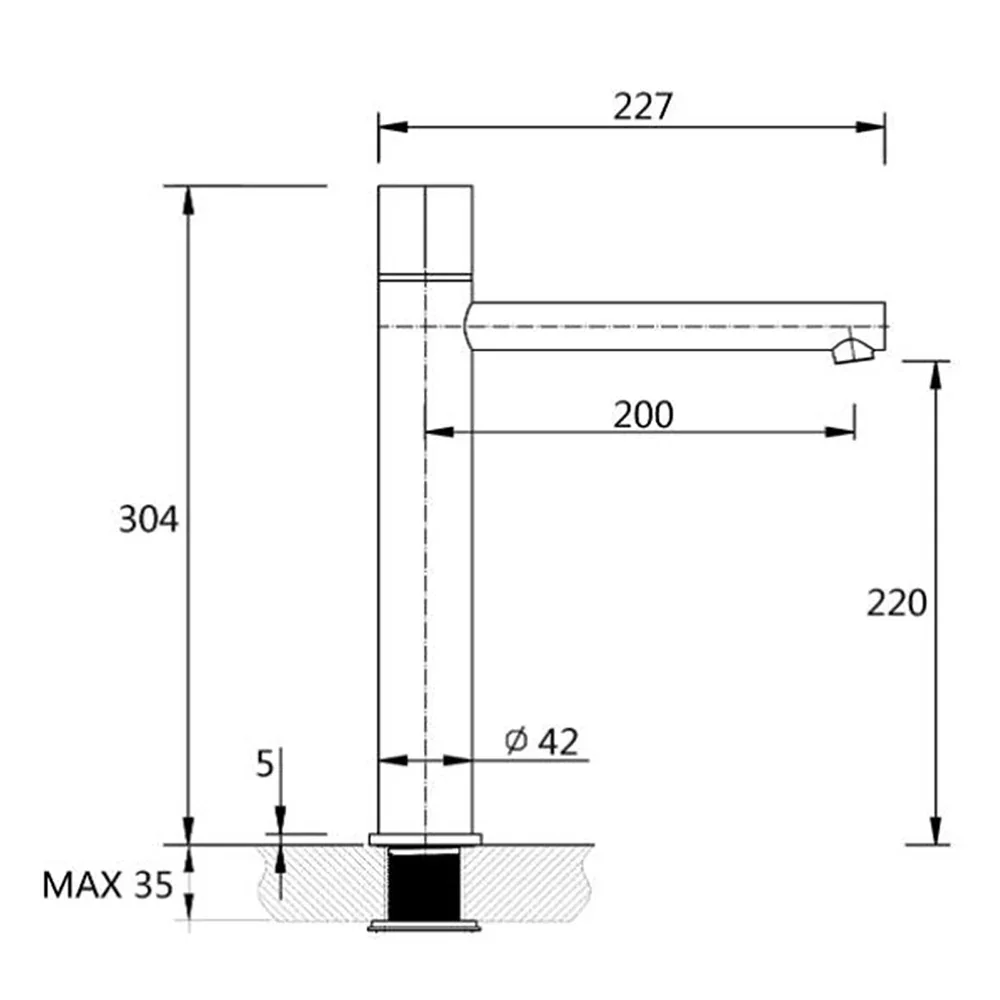 WELS 6L/min Tall Basin Mixer Vanity Sink Bubble Faucet Tap Laundry Chrome Round - Image 8