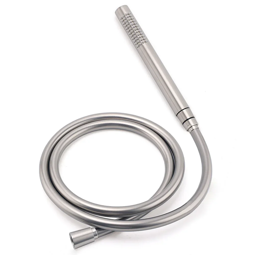 WELS Brushed Nickel Dual Shower Set Sliding Rail Arm 12" Round Head Metal Handheld Twin Taps Valve - Image 7
