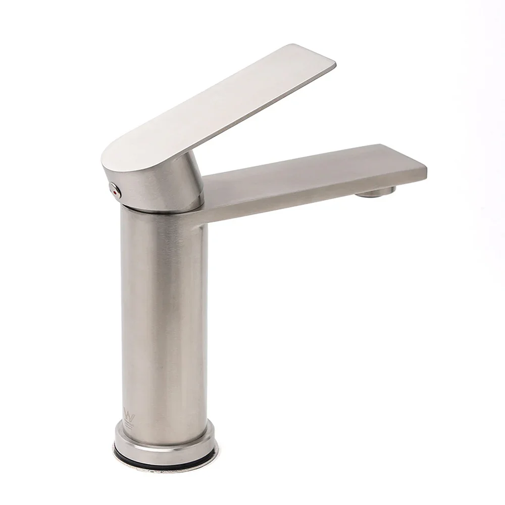 WELS Brushed Nickel Laundry Standard Basin Mixer Vanity Sink Faucet Spout Tap - Image 3