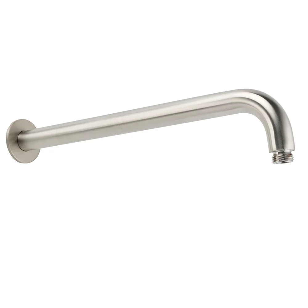 WELS Brushed Nickel Round 12" Rain Shower Head Straight Wall Mount Arm Mixer Set - Image 2