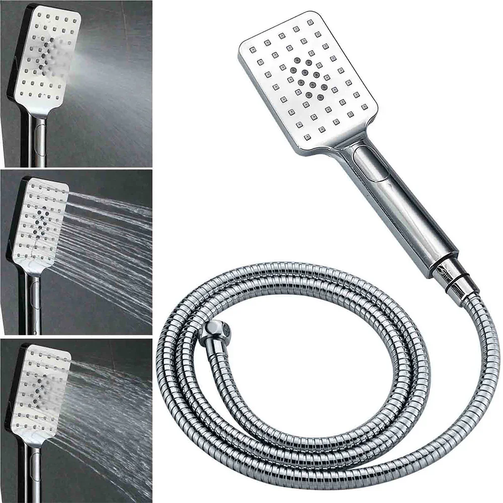 WELS Chrome 2in1 10" Square Rain Shower Head Handheld Spray Diverter Wall Arm Taps Set - Image 7