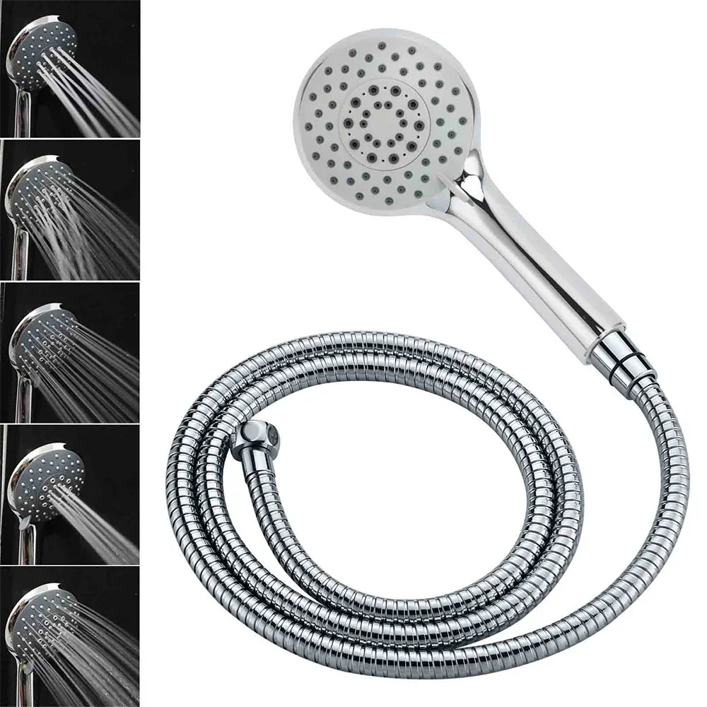 WELS Chrome Dual 8" Slim Rain Shower 5 Modes Rose Mixer Valve Sliding Rail Set + Mixer - Image 7