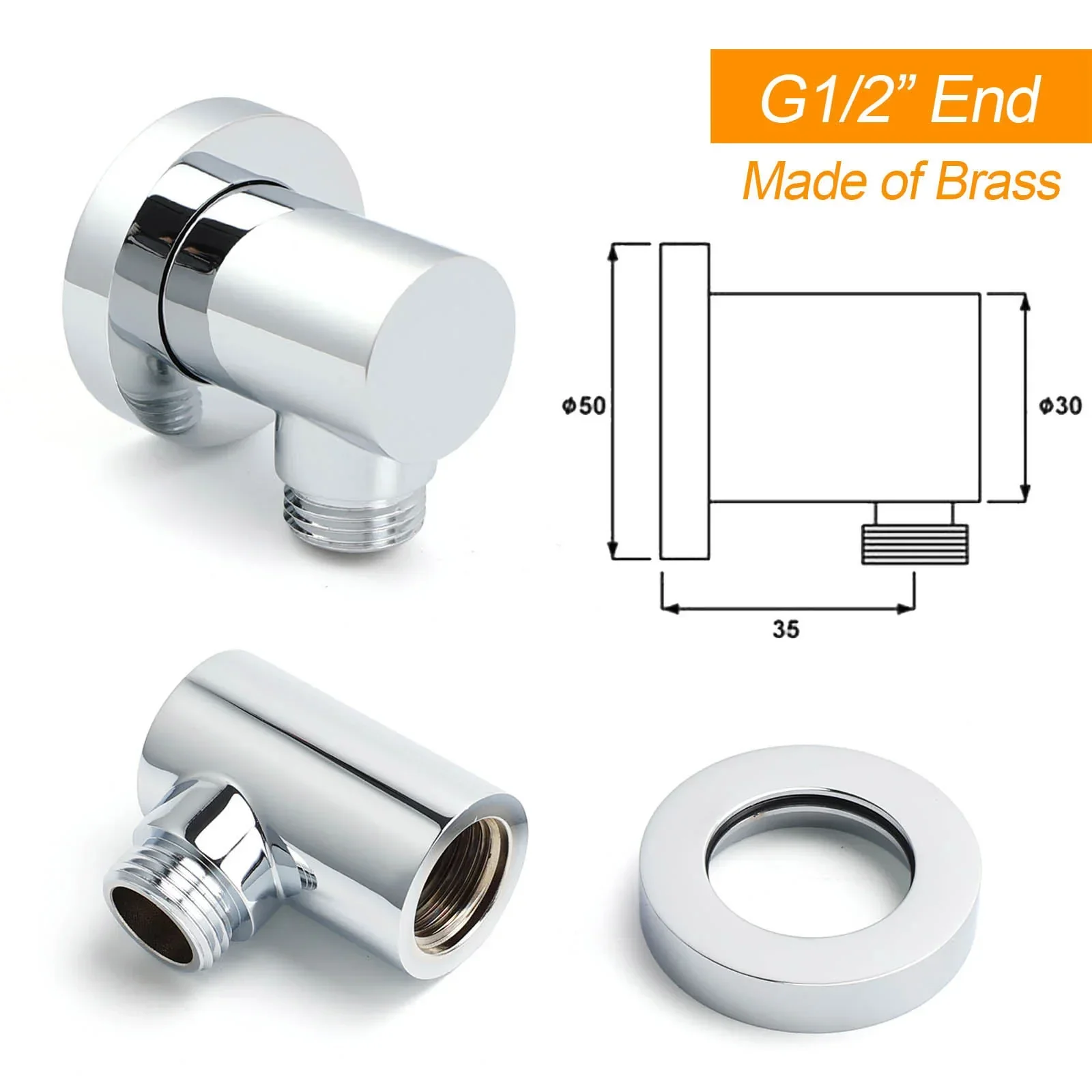 WELS Chrome Round 2in1 8" Stainless Steel Rain Head Handheld Sliding Rail Arm Shower Mixer Set - Image 6