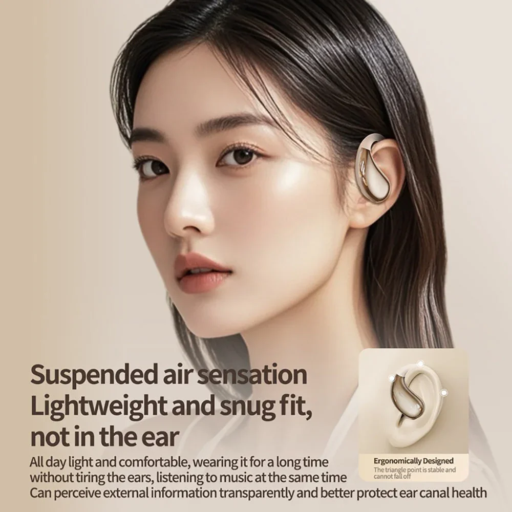 Wireless Earhook Sports Headphones Open-Ear Bluetooth 5.4 Sweat-Resistant Earphones (Black) - Image 5
