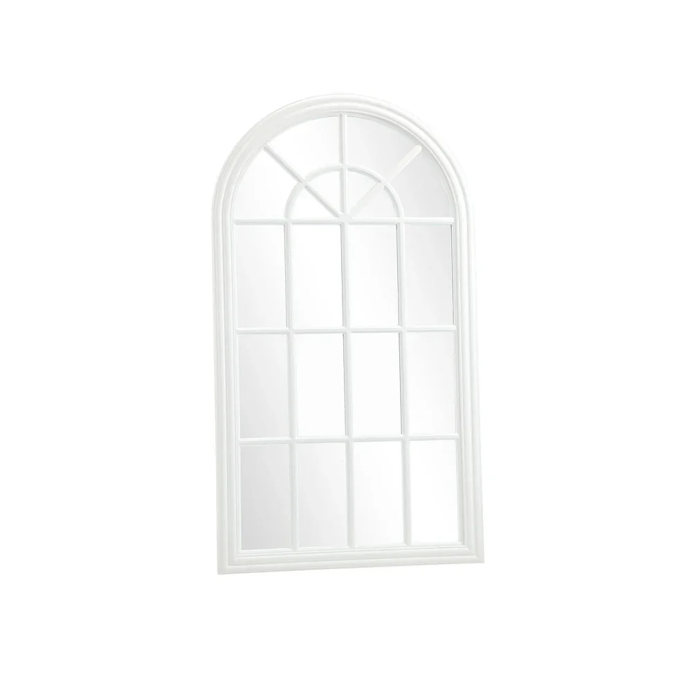 Window Mirror Arched Wall Mirrors 76x51cm Wooden White - Image 9