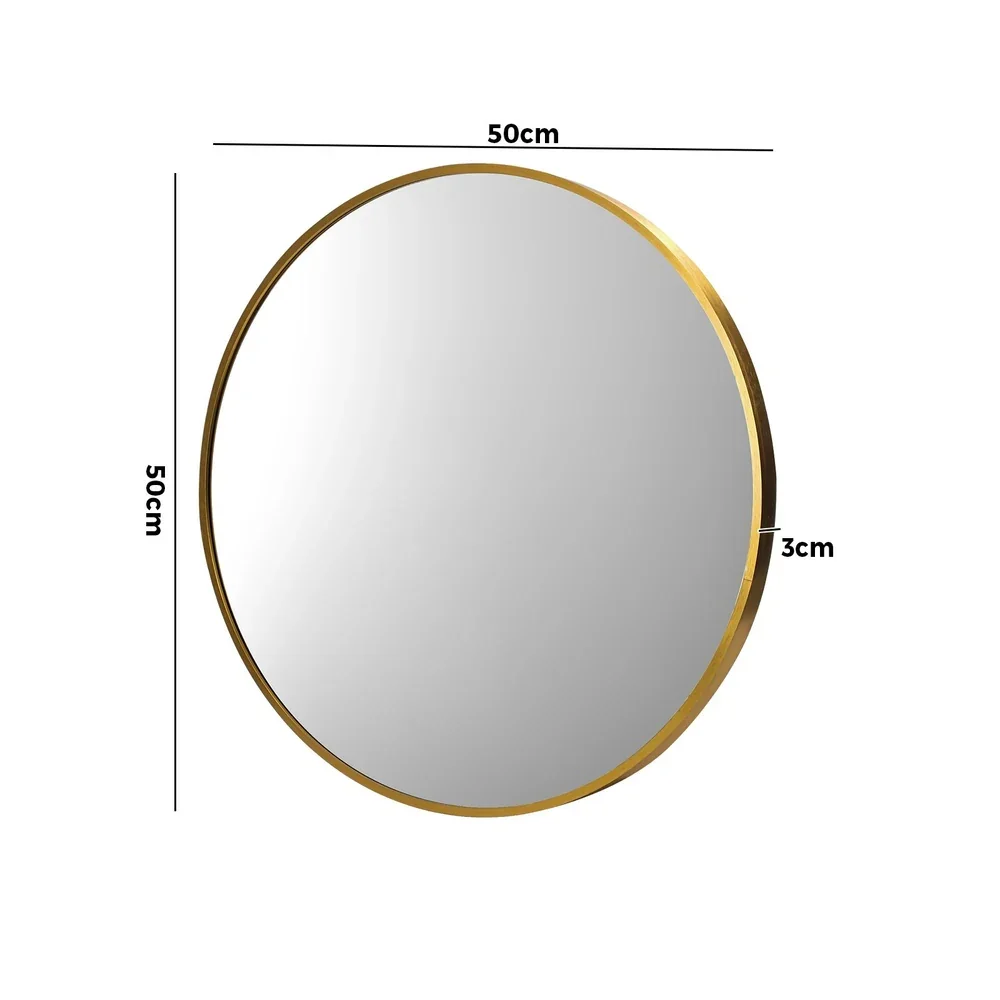 Wall Mirrors Round 50cm Gold Set of 2 - Image 7