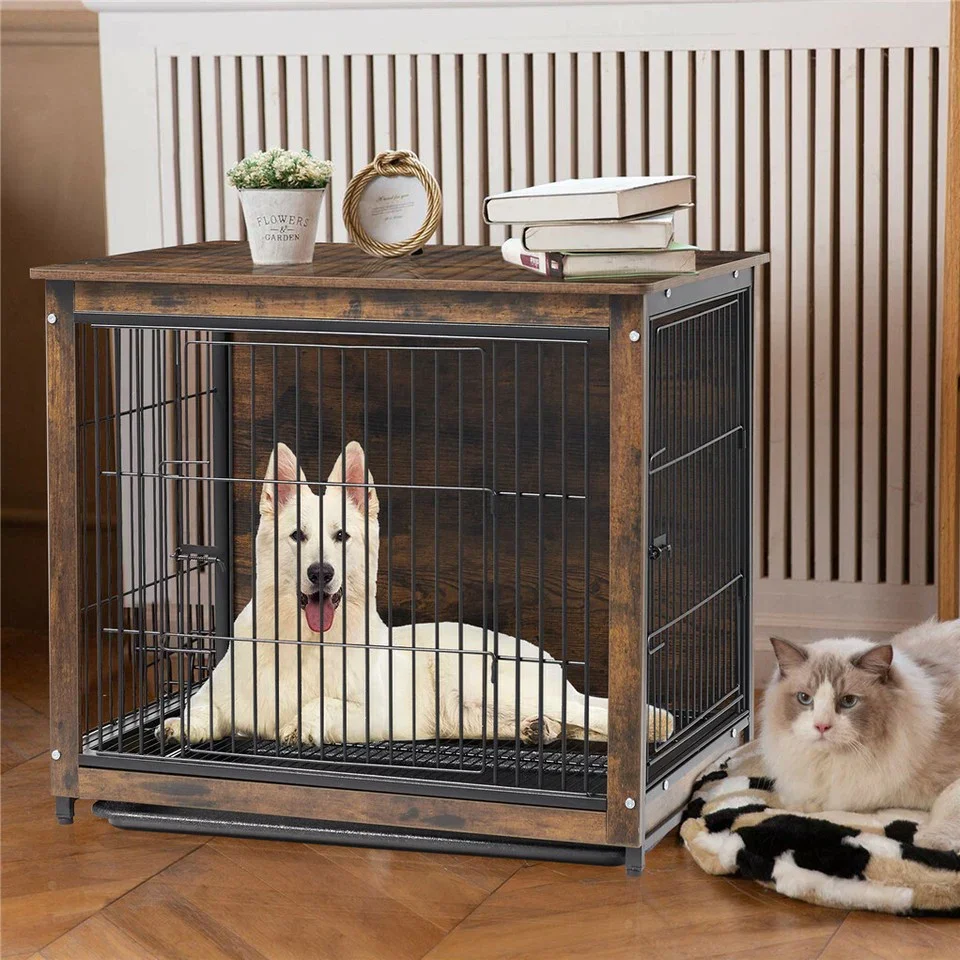 Wooden Pet Crate & Dog Cage End Table - Image 6