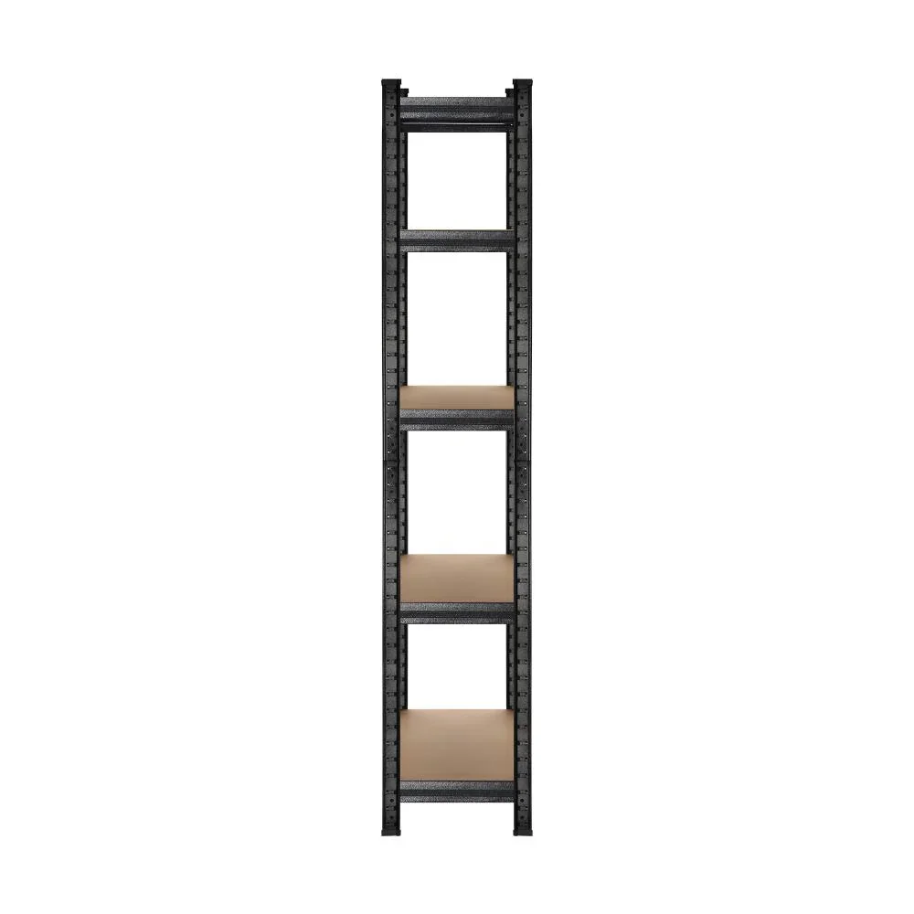 4x Warehouse Storage Rack 5-tier 1.5m Black - Image 4