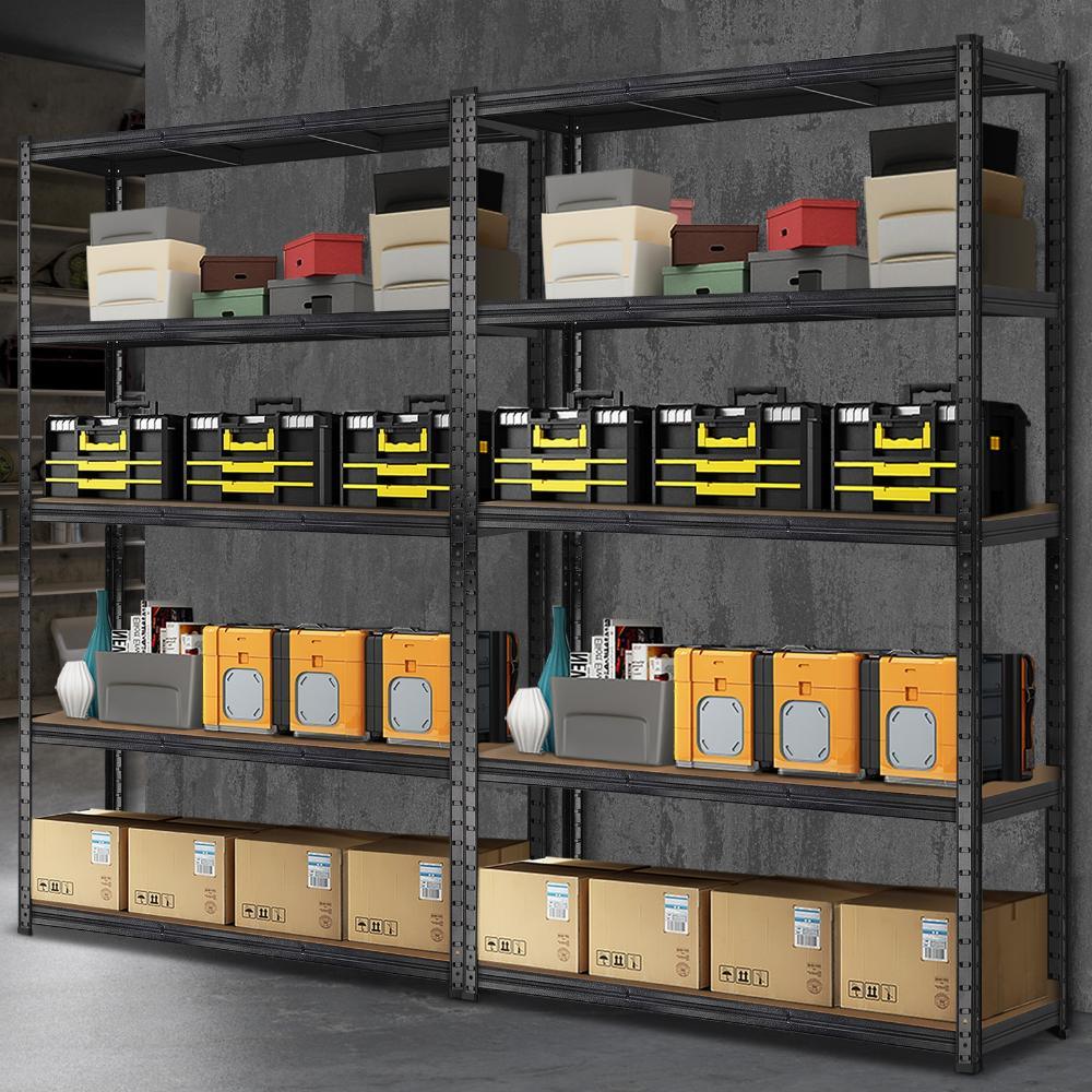 2x Warehouse Storage Rack 1.8m Black - Image 5