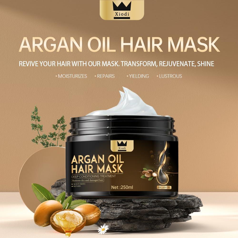Xiodi Argan Oil Hair Mask, 100% Pure Anti-Hairfall Dandruff Treatment - Image 4