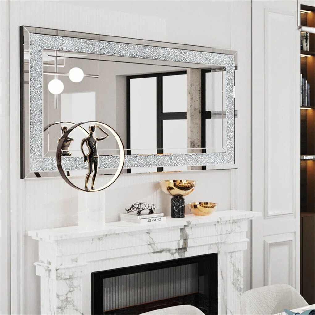 Xxxl Large Gorgeous Diamond Wall Mirror Crushed Crystal Long Full Length Mirror - Image 2