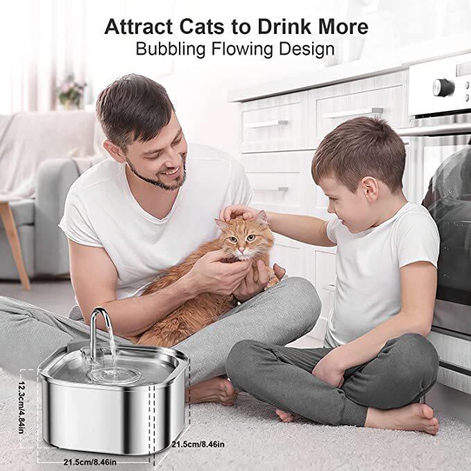 3.2L Automatic Electric Pet Water Fountain Dog Cat Stainless Steel Feeder Bowl Dispenser - Image 6