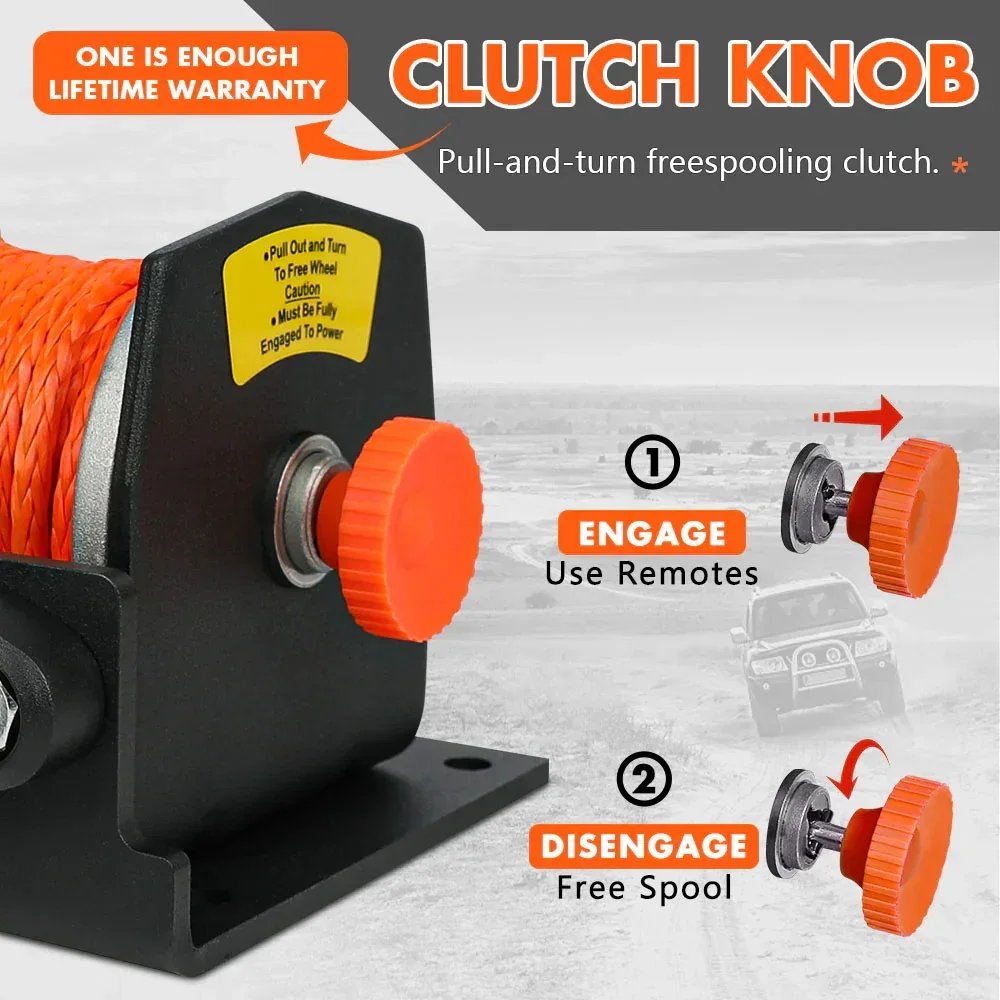 12V Electric Winch 2500lbs Synthetic Rope Wireless Remote ATV UTV BOAT - Image 5