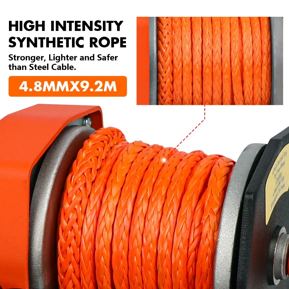 12V Electric Winch 2500lbs Synthetic Rope Wireless Remote ATV UTV BOAT - Image 8