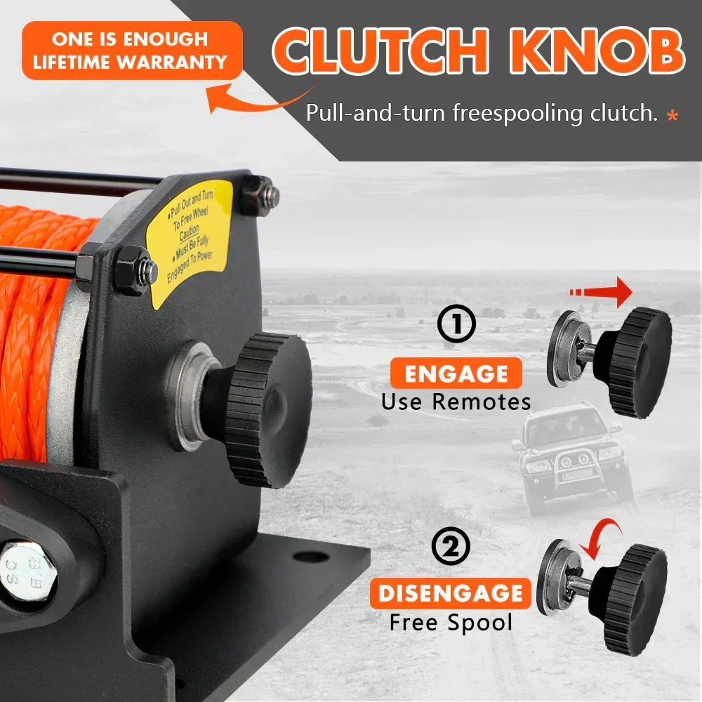 12V Electric Winch 3000lbs Synthetic Rope Wireless Remote ATV UTV BOAT - Image 5