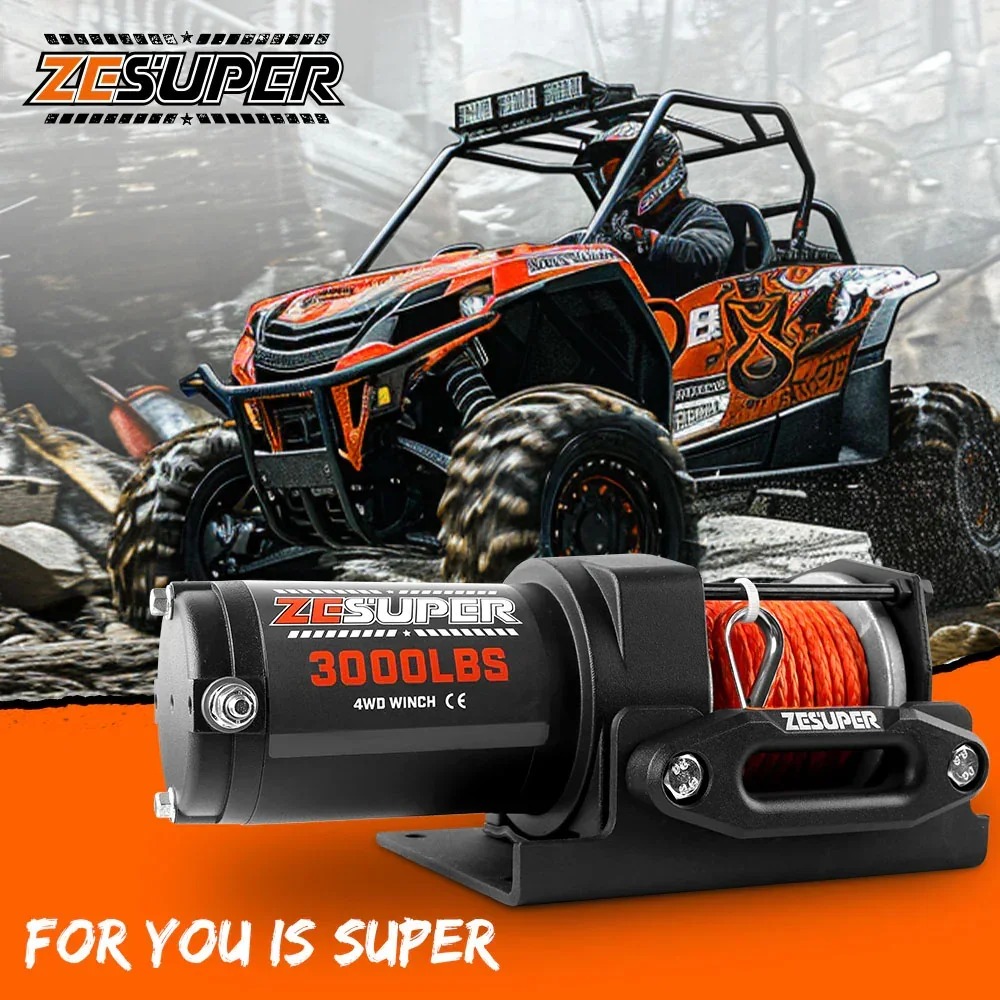 12V Electric Winch 3000lbs Synthetic Rope Wireless Remote ATV UTV BOAT - Image 8